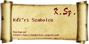 Kéri Szabolcs névjegykártya